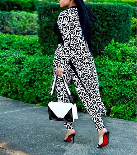 Image of Max2co Women 2 Piece Outfits Floral Long Sleeves Open Front Cardigan Cover up with Leggings High Waist Long Pants Set