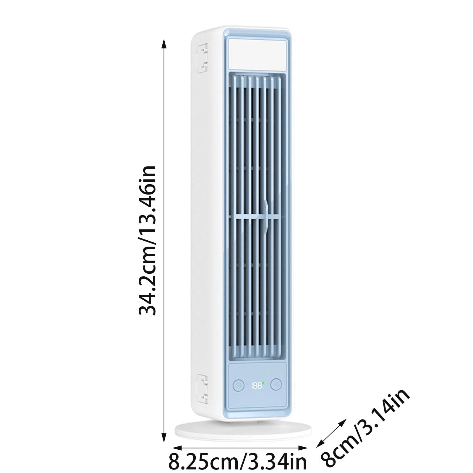 Aire acondicionado portátil, ventilador sin palas con 3 modos, climatizador silencioso de batería para casa, oficina y viaje ，Blanco - 1 pieza