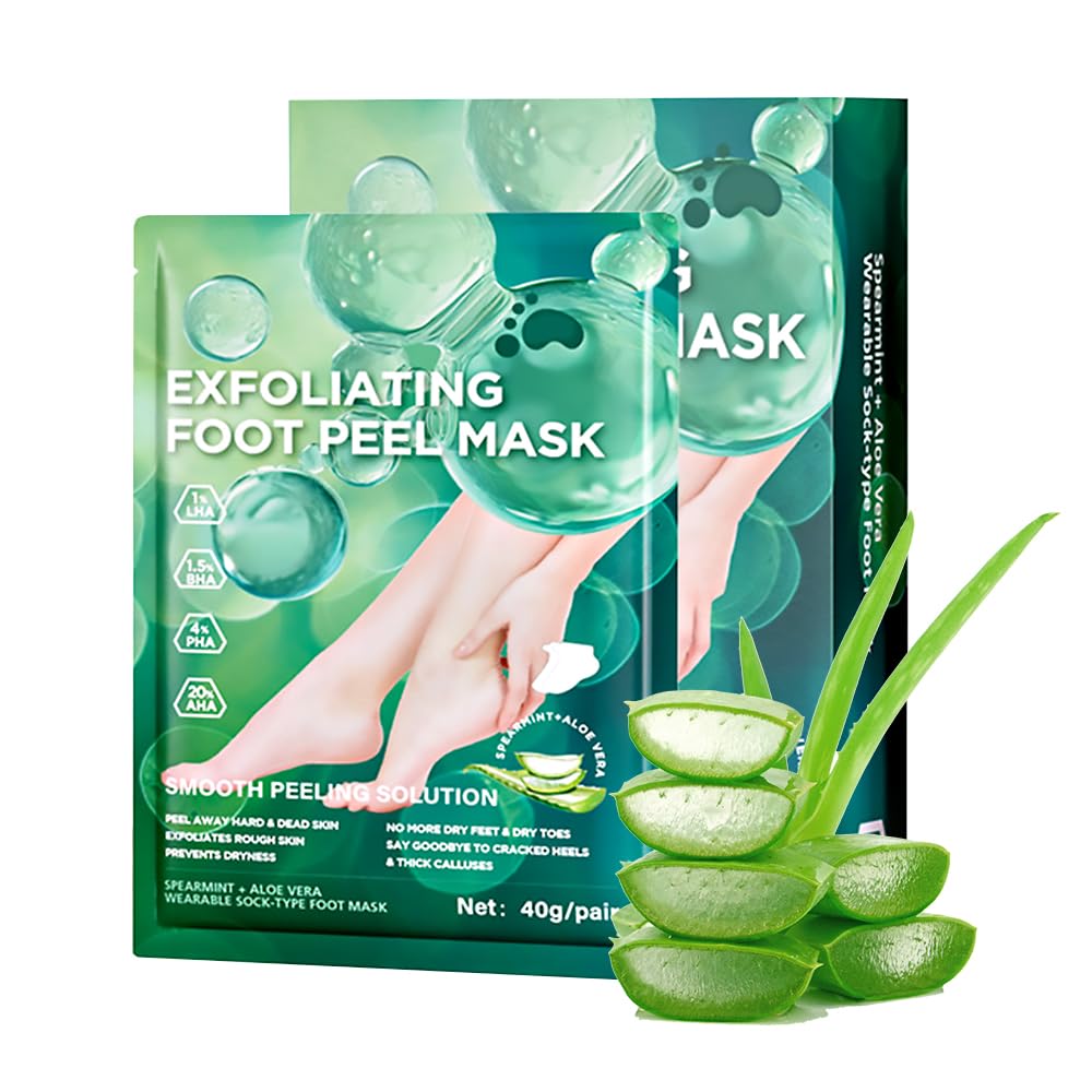Dr.Pedi Foot Peeling Mask Exfoliating Foot Masks for Dry Dead Skin and Calluses Removal Aloe Vera Foot Spa Treatment for Soft Smooth Feet (5 Pairs)