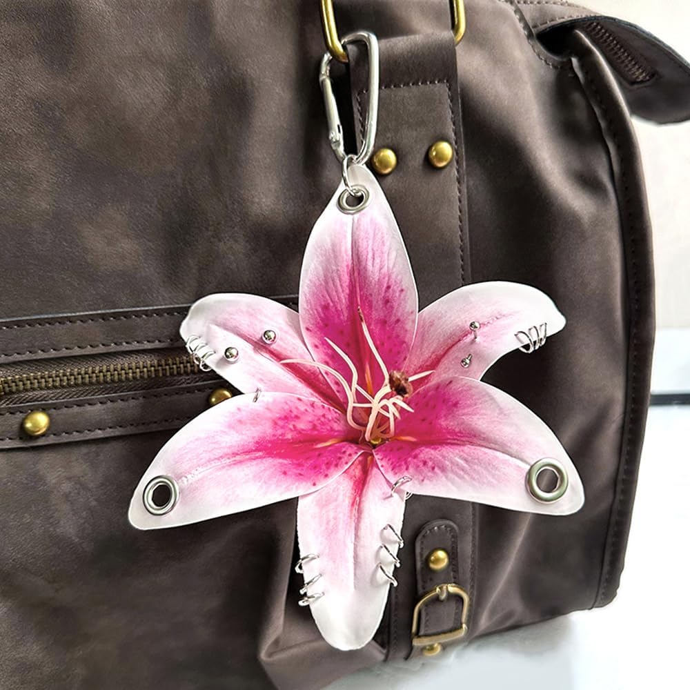 RUIYDZ Flower Keychains for Women Flower Keychain Accessories Floral Keychain Cute Key Chain for Car Keys Bag Charms image 3
