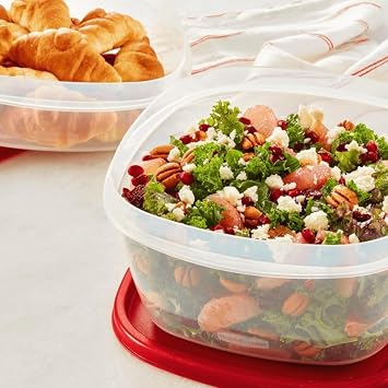 Rubbermaid Easy Find Lids Food Storage Container, 14 Cup, Red 2 Pack