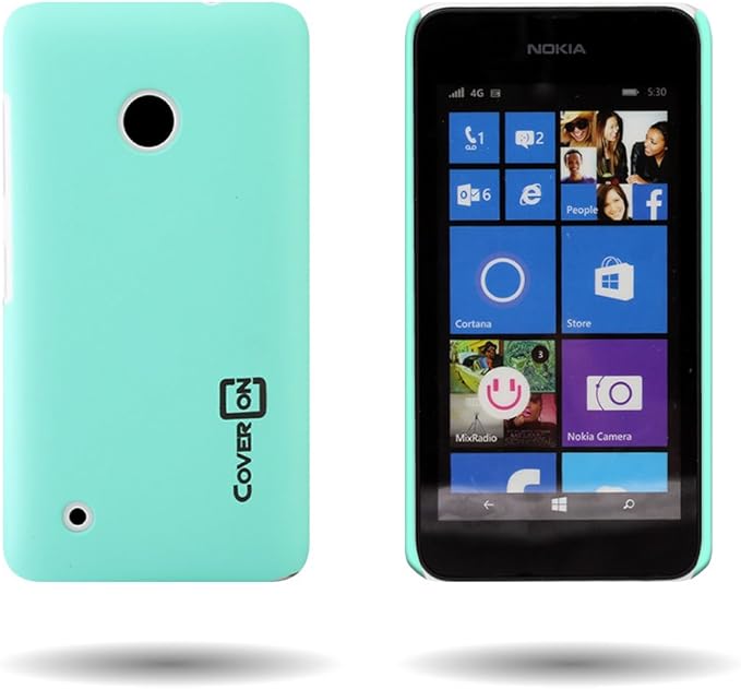 Amazon Com Nokia Lumia 530 Case Teal Coveron One Piece Hard Shell Phone Cover For Nokia Lumia 530 Slim Plastic Protector Cell Phones Accessories