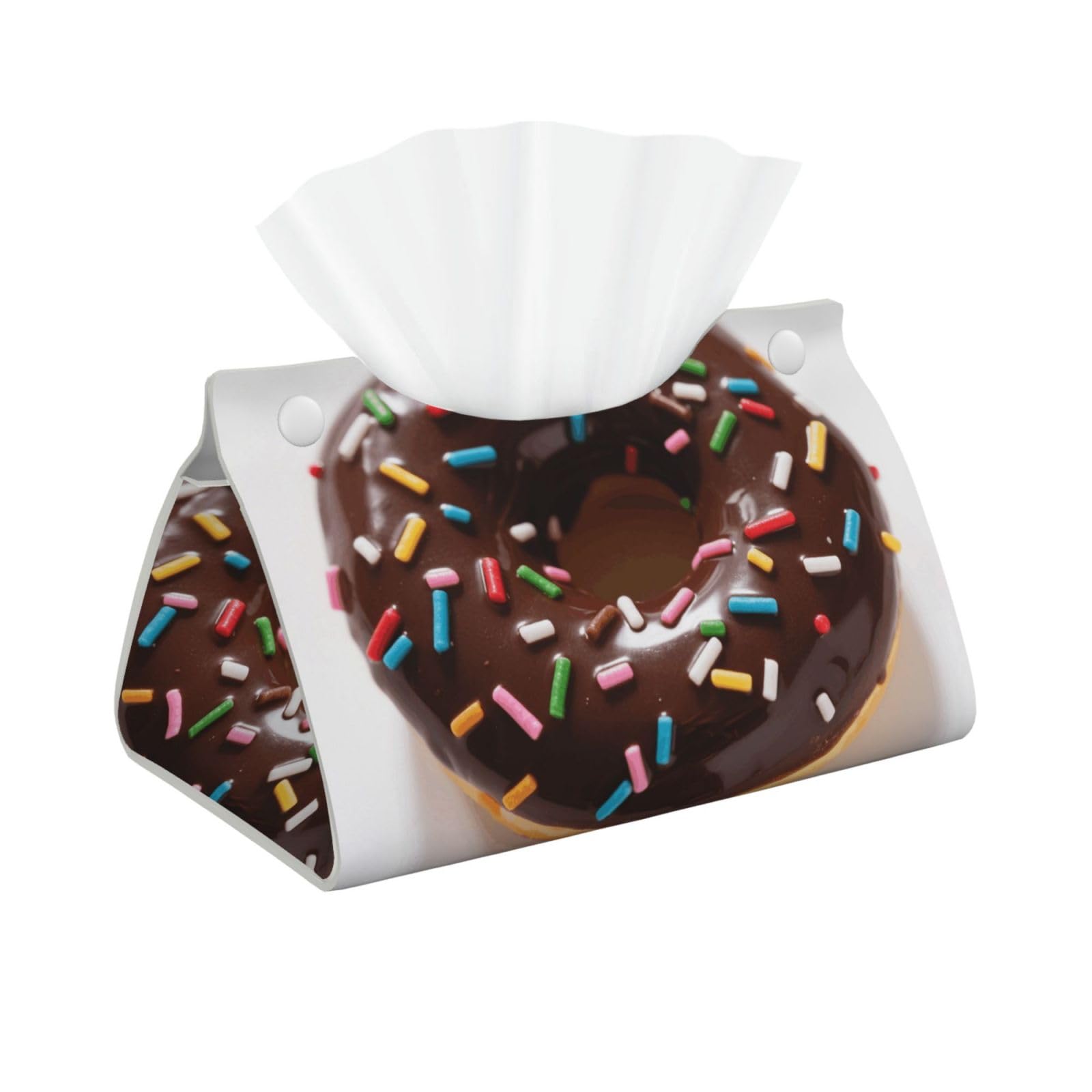 Pu Leather Tissue Box Cover, Tasty Chocolate Donut Rectangle Tissue Case Covers Decorative Tissue Box Holder Waterproof Tissue Holder Organizer for Bathroom Home Office