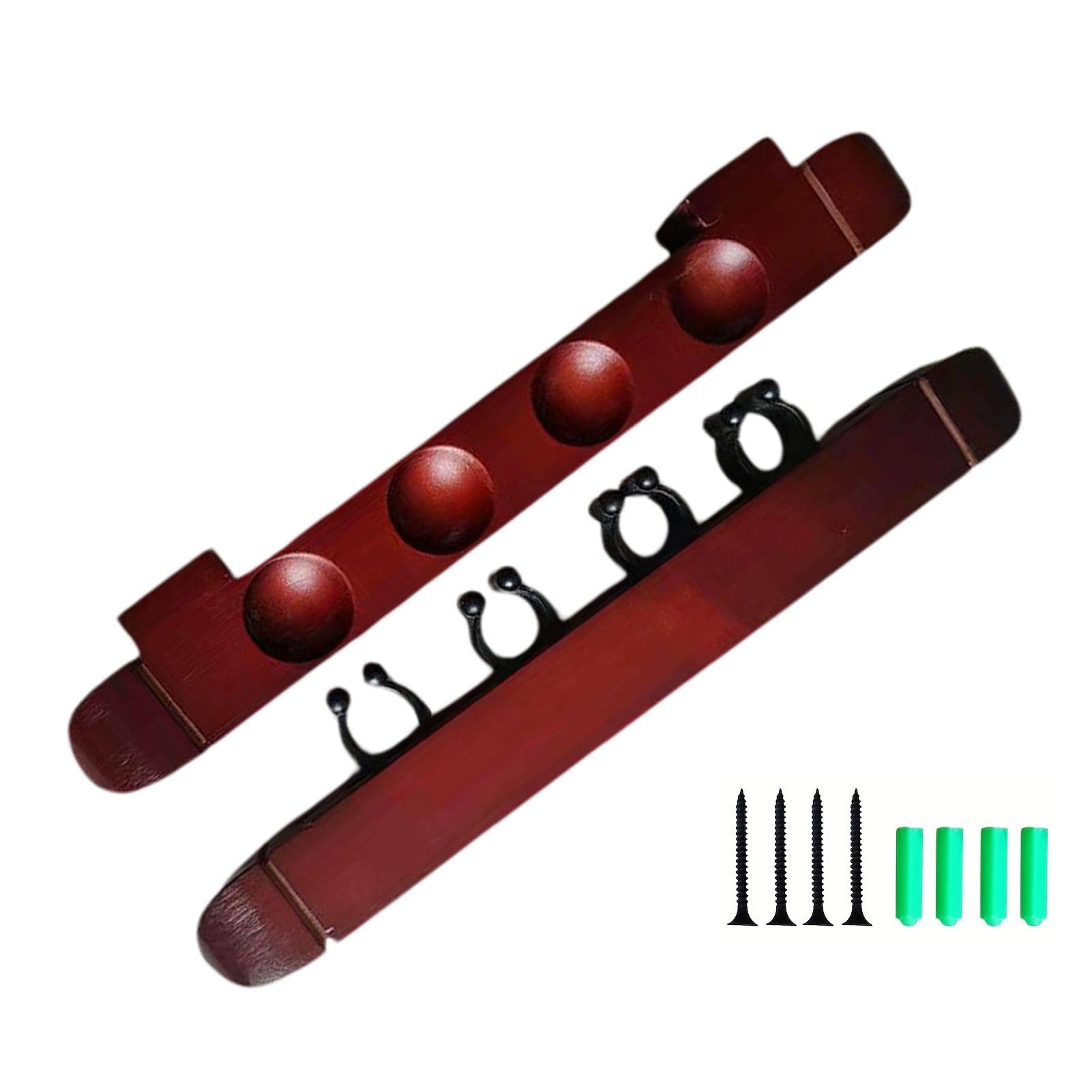 Generico Porta stecche da biliardo, porta stecche da biliardo - Porta stecche da biliardo con 4 clip per stecche,Rastrelliera in legno a parete per stecche da biliardo, rastrelliera da parete per