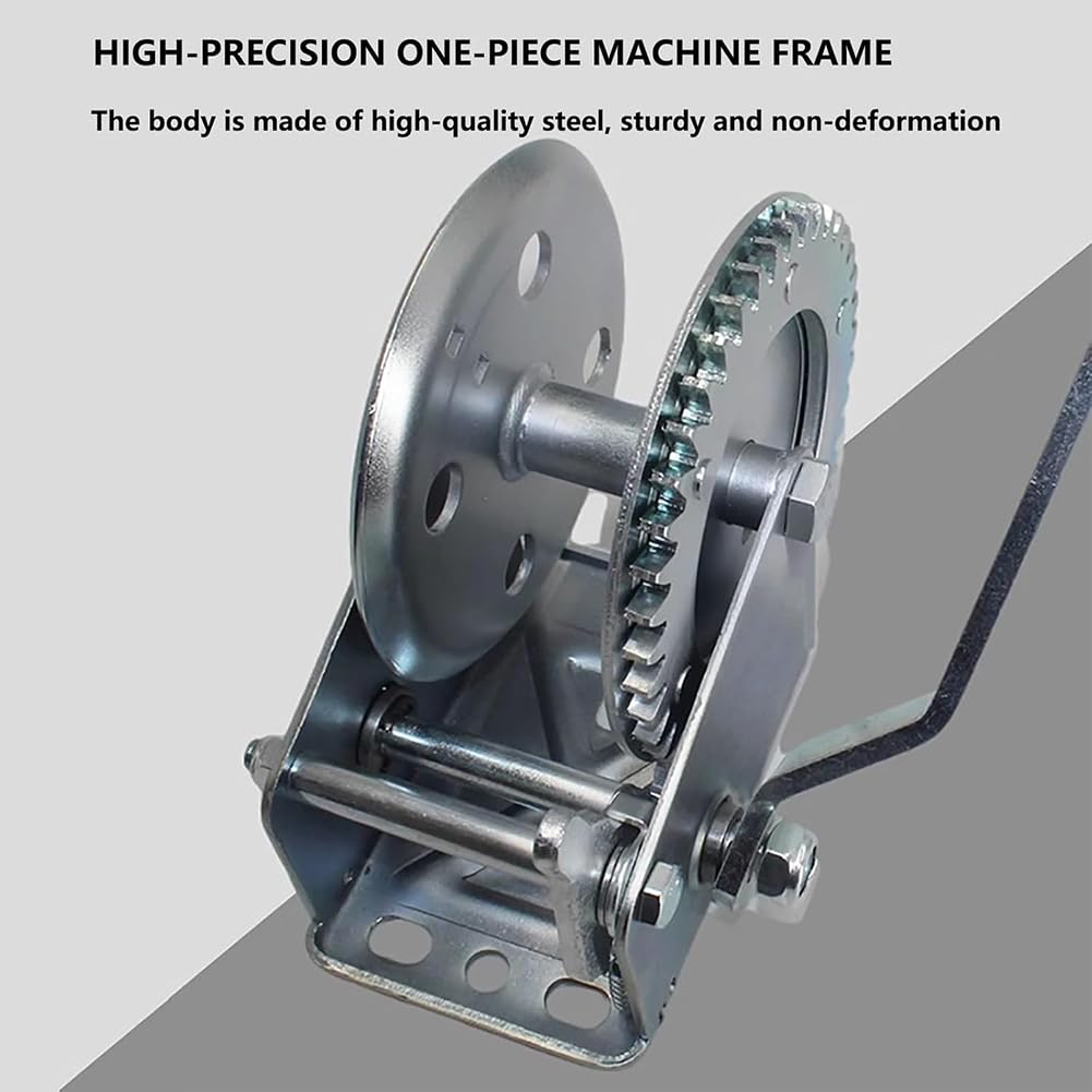 KK-GAL Webbing Hand Winch, Professional Boat Trailer Winch, Manual Winch with Hook and Gear, Portable Manual Hand Crank, Manual Operated Hand Crank Winch for Trailer Towing Winch,1200lbs