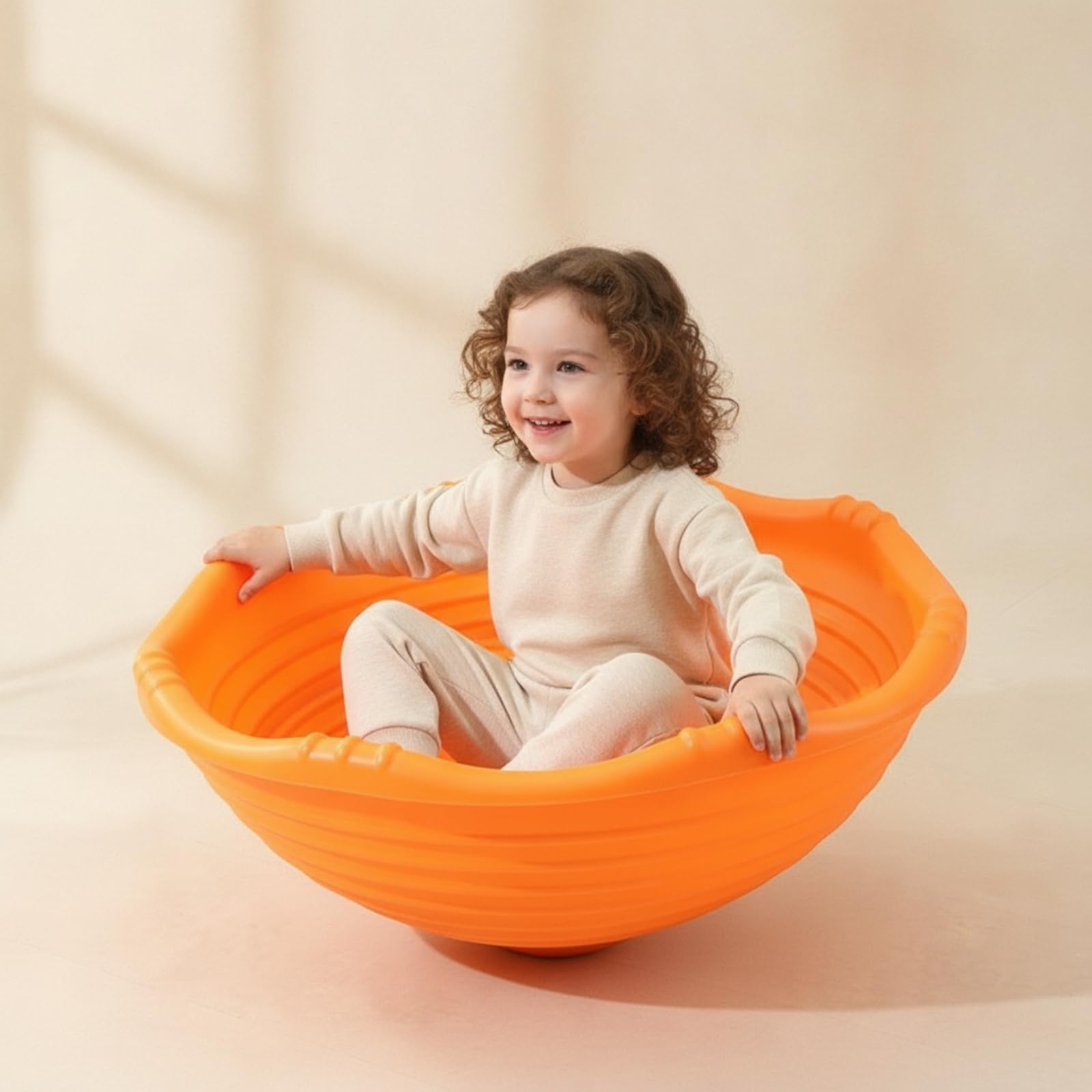 Gioco di Equilibrio a Forma di Conca Coordinazione Vasca Oscillante Stabile Bilanciatore Sensoriale per Bambini, Casa, Asilo, Palestra, Rosso