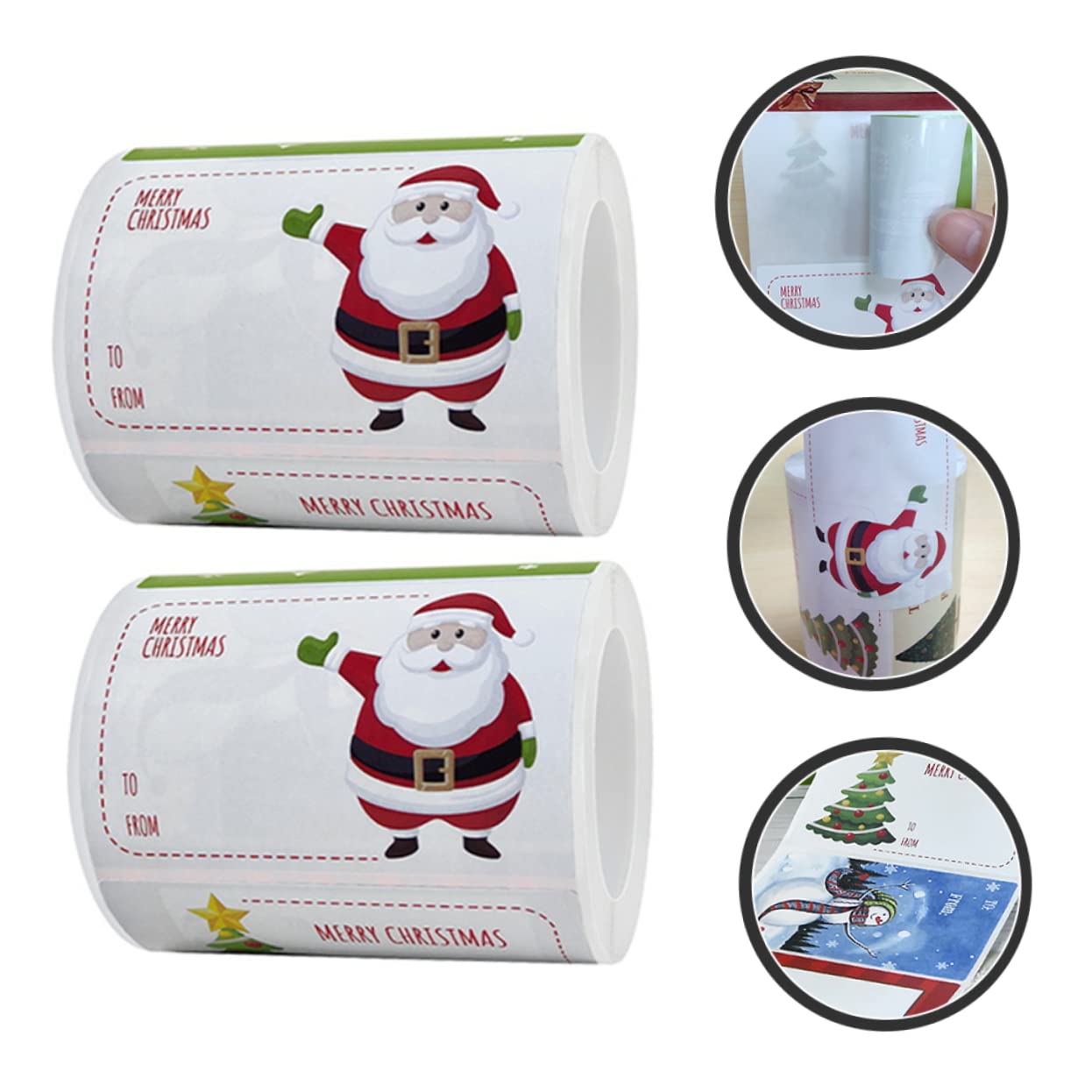 VILLCASE 10rollos Etiquetas De Navidad De Pegatinas Divertidas Para Embalaje De De Fiesta y Tarjetas Diseño Caricaturesco