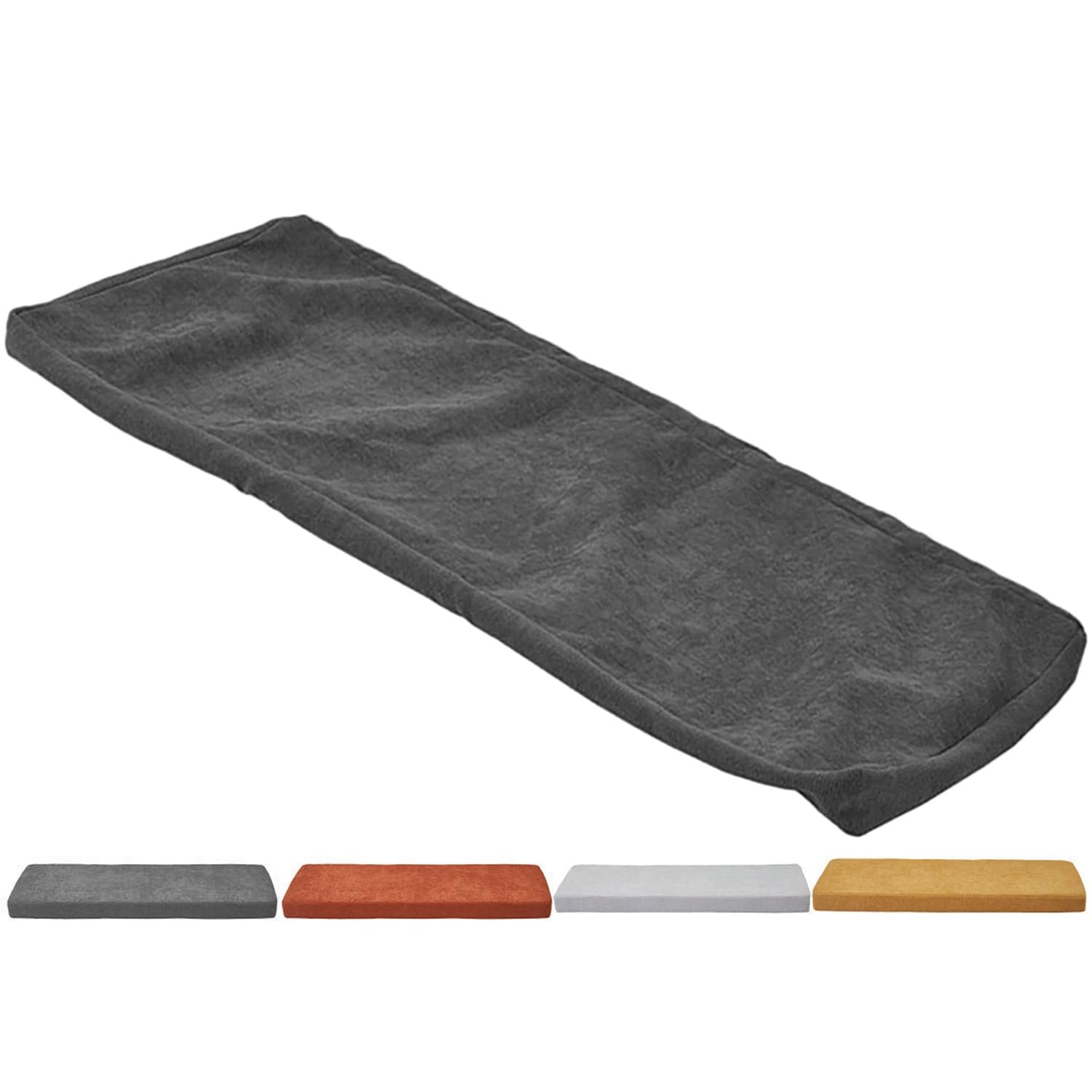 Fodera per Cuscino Panca da Esterno su Misura Grigio scuro 160x40x8cm con Cerniera Lavabile