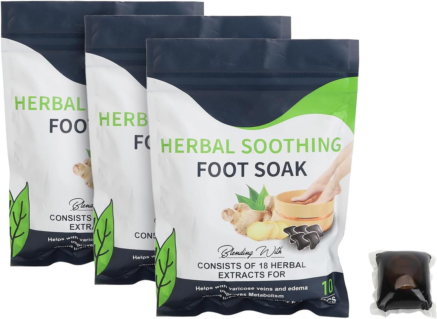 30Pcs Herbal Foot Soak Bag, Ingredients Lymphatic Drainage Ginger Foot Soak for Foot Care, Spa
