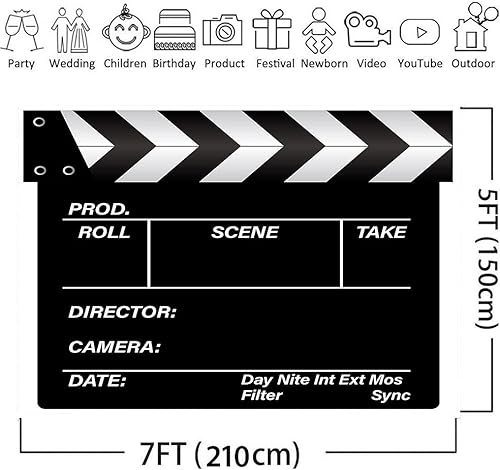 Miniatura 4 de EMTOBT Telón de fondo de tablero de película de película de 7 x 5 pies, accesorio de tablilla de madera, accesorios de fondo, espectáculo de