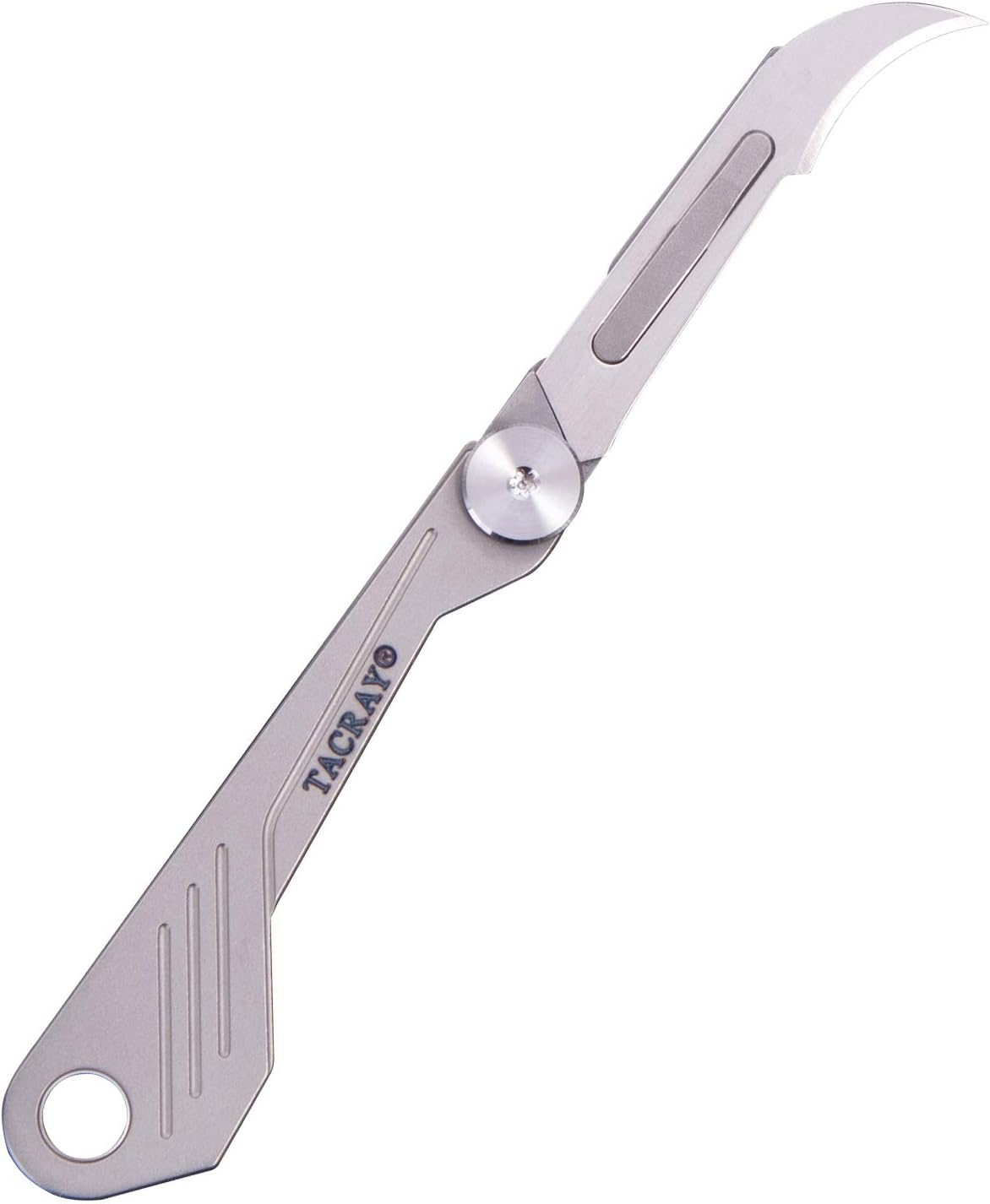 TACRAY Titanium Mini Knife, Utility Small Folding Knife with Replaceable Scalpel/surgical Blades, Super Lightweight Pocket Scalpel Knife for EDC, comes with 2pc Extra Blades for replacement