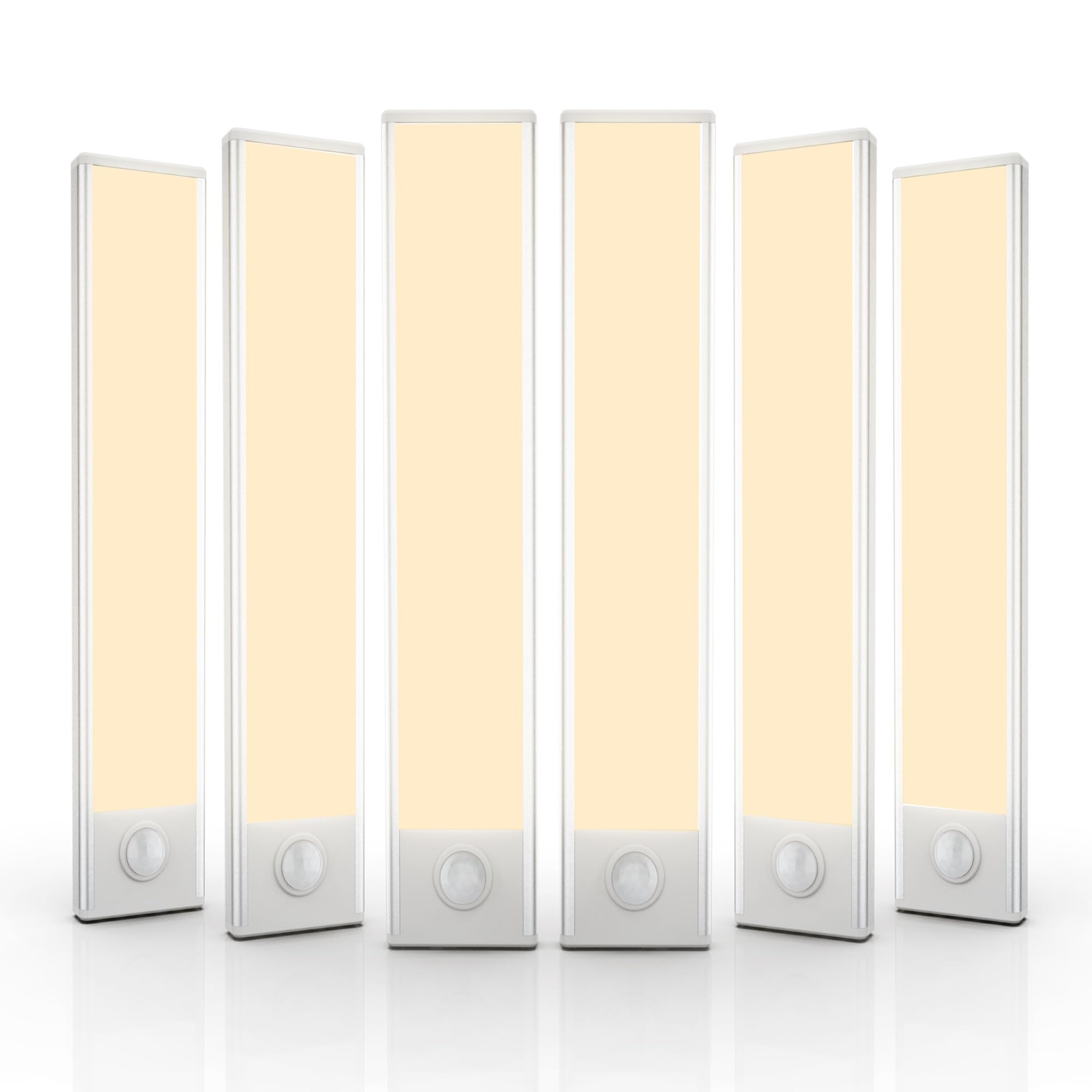 Homelist LN6 New Upgraded Super Bright Under Cabinet Lights, 6 Pack 1500mAh Rechargeable Motion Sensor Lights Indoor With Remote, Stick On Battery