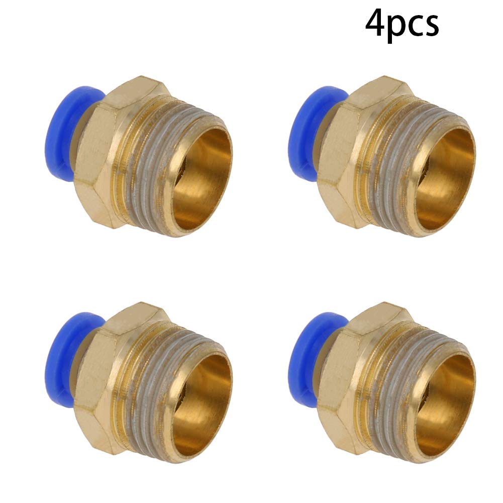 Connettori Pneumatici Push-to-Connect G3/8 Maschio - 4 Pezzi, Per Tubi OD 6mm, Ottone - Foto 3