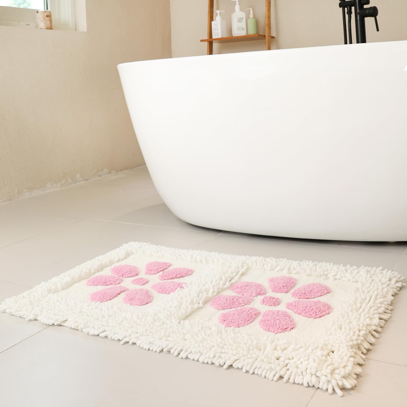 Bathroom Rug 32 20 Non-Slip Cute Bath Mat Soft Cozy Shaggy Thick Chenille Bath Rugs for Bathroom Plush