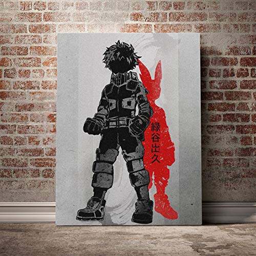Unframed Canvas Wall Art Picture Print My Hero Academia Midoriya Izuku Deku 57x80cm Poster Watercolor Artwork Canvas For Kids Boys Room Decor