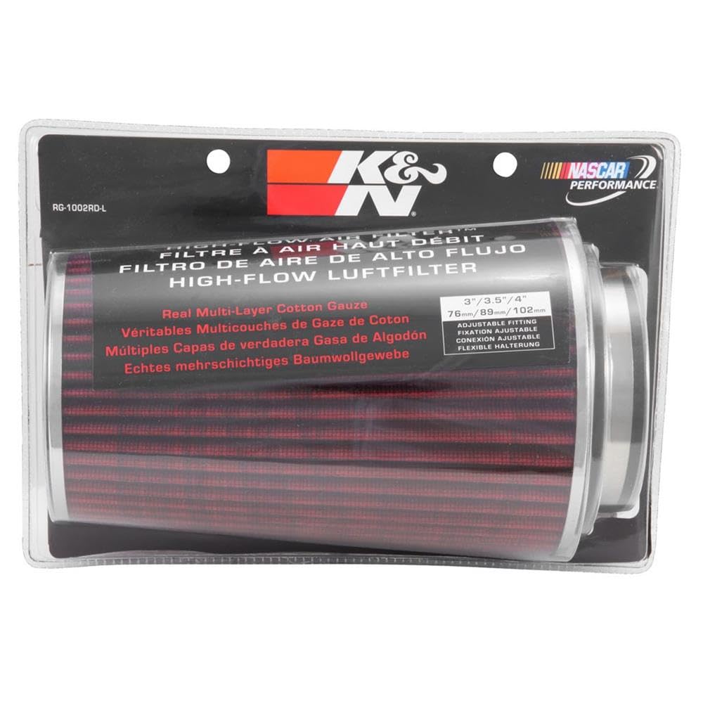 K & N rg-1002rd-l Universal cromado filtro Coche y Moto