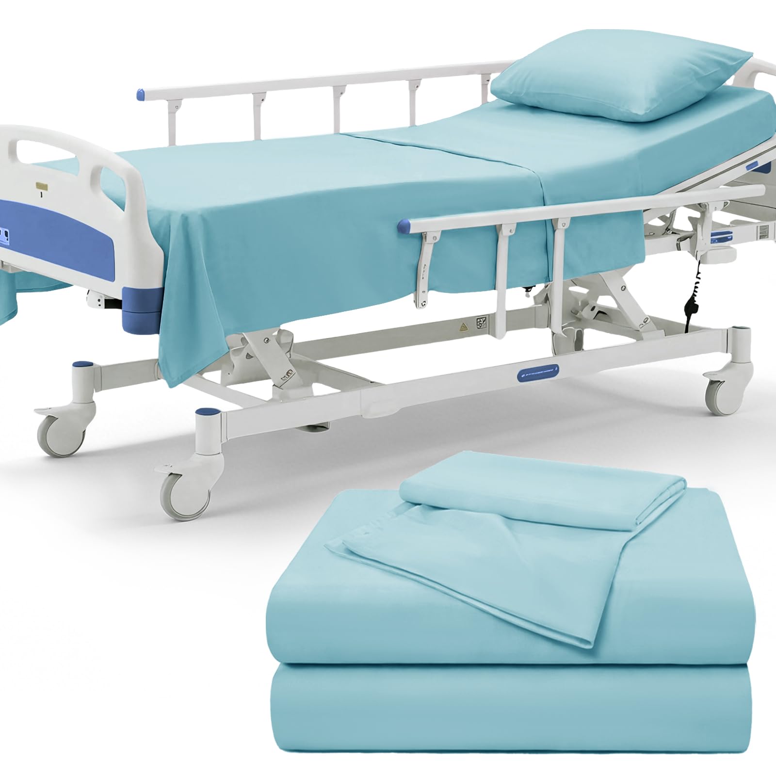 P Pothuiny Hospital Bed Sheet Set - White Microfiber -14