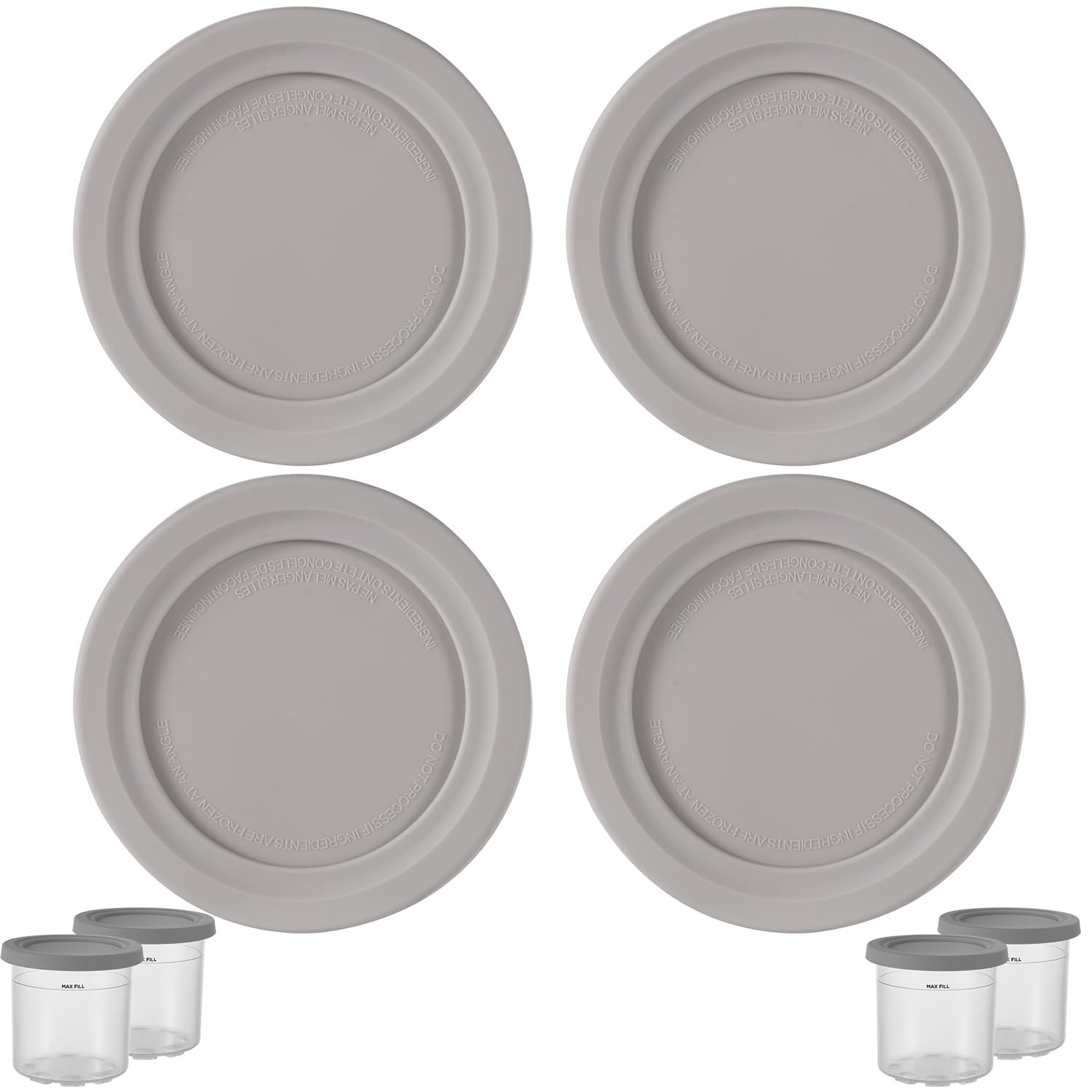 Amazon.com: 4pcs Lids for Ice Cream Cups, Diameter 4.53in Silicone