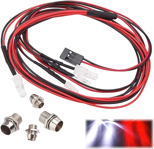 Kalevel luces Led para auto Rc camiones 4 LED Rc auto juego de luces Led camión Rc luces Led Rc juego de luces de camión Rc faros de auto, luz