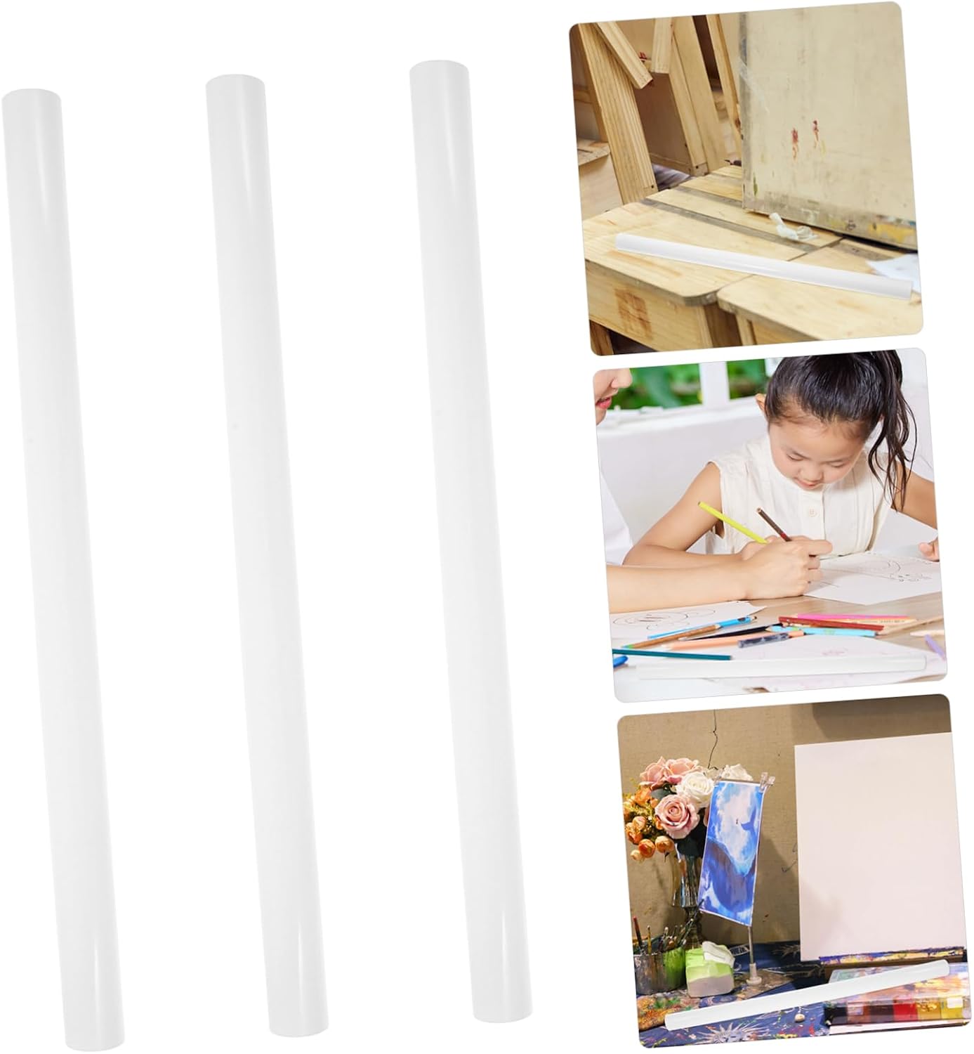 SMASOLO 3pcs PVC Mailing Tubes with Caps for Blueprint and Poster Storage Long Diameter Durable Art Protection Elegant Design for Shipping Documents and Art Prints