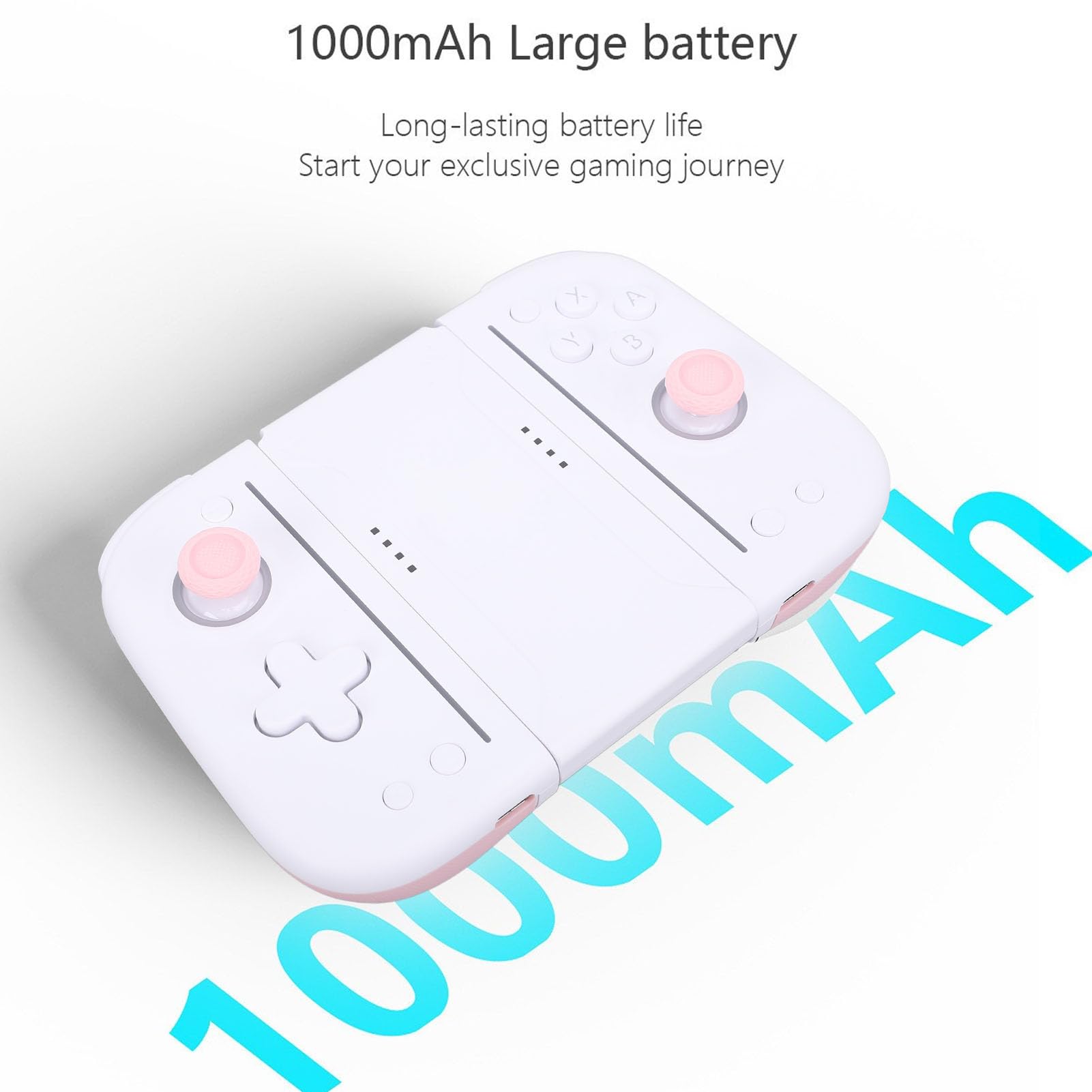 CFTGIW Controlador de Juegos Botones Mecánicos RGB 6 Ejes Sensor de Movimiento Consola de Juegos de Vibración Blanco Azul Características del Diseño del Controlador de Consola de Inalámbrico (#11)