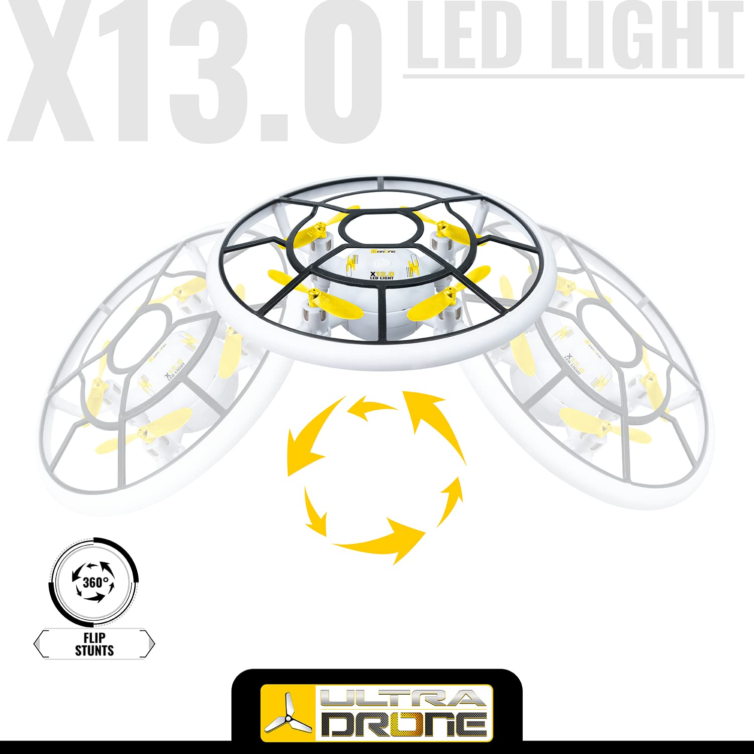 MONDO Motors X13.0 LED LIGHT Dron, helikopter RC Ufo ze światłem LED samolot zabawka dla dzieci 3 4 5 6 7 8 lat pilot zdalnego sterowania zabawką, 63709