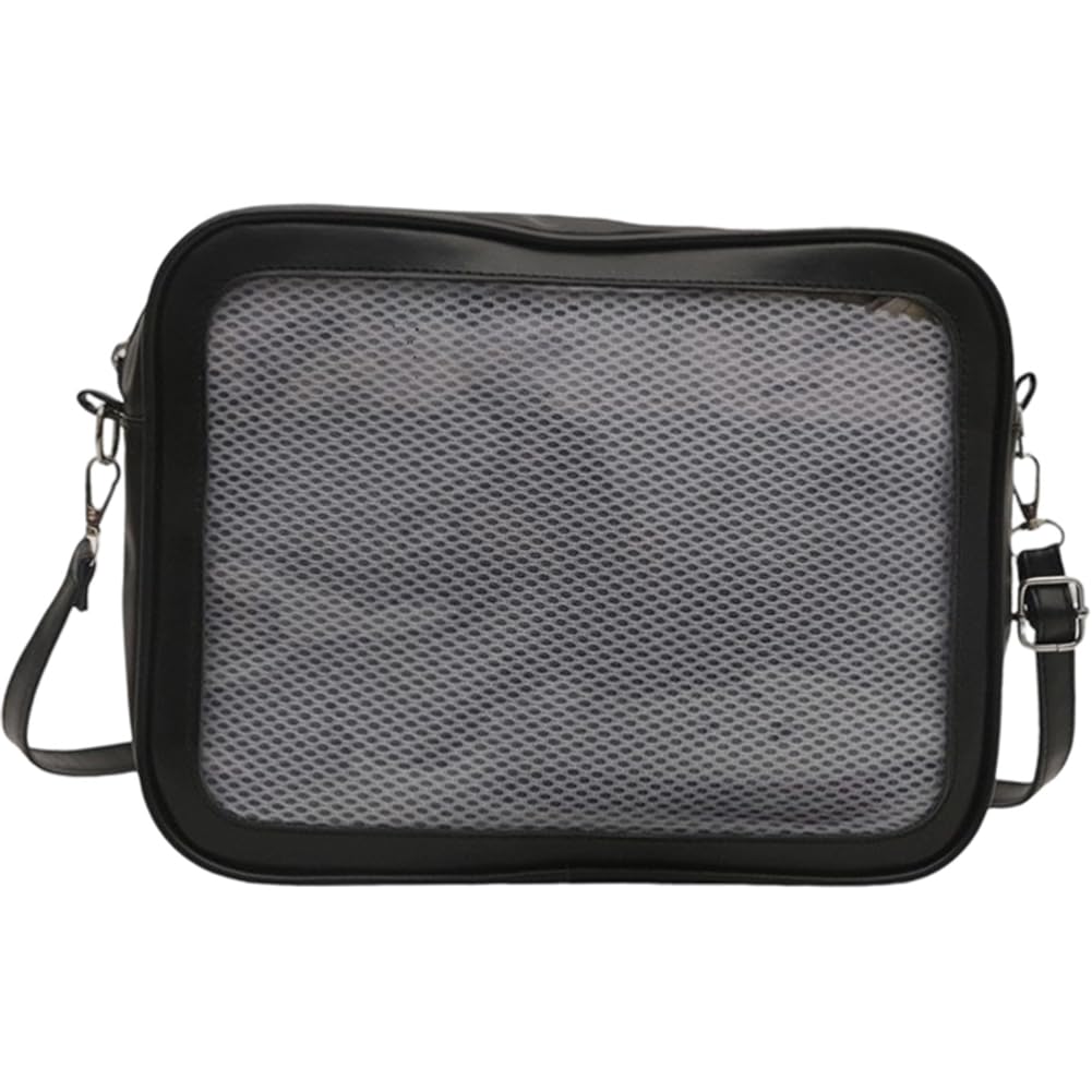 Uzztfa Japanese Ita Bag Kawaii Pin Display Bag with Pin Mesh Insert Anime Crossbody Handbag Japanese Shoulder Bag Jk Uniform Purse