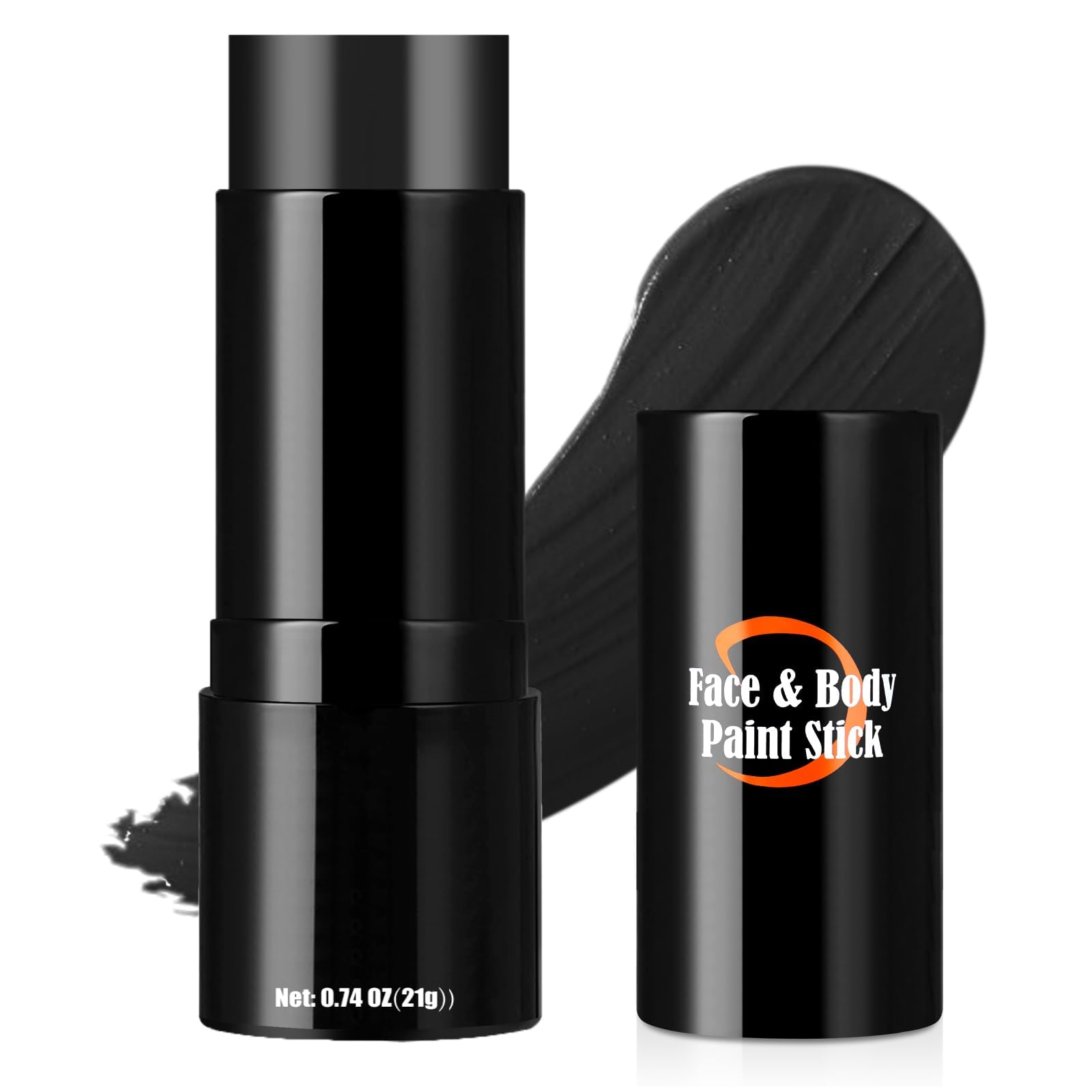 Clown White Face Paint Stick, Portable Eye Black Stick for Sports, Full-coverage Cream Face Paint for Halloween SFX Makeup Cosplay Joker Costume Parties, Cream Grease Sticks(Black)