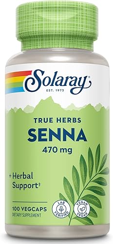 SOLARAY Hoja de Senna, tapa vegetal (Btl-plástico) 470mg | 100ct