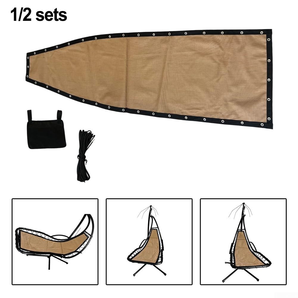 Minhe Tessuto di ricambio per sedia a dondolo da giardino, 64 x 197 x 23 cm, tessuto di ricambio per riparazione di sedie sospese, con borsa laterale (1 pezzo senza tasche)