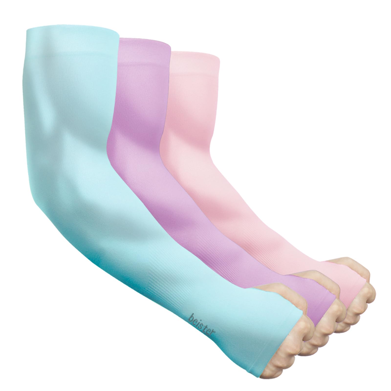 beister6/3 Pairs UV Protection Cooling Arm Sleeves for Women Men, Long Sunblock Protective Cycling Arm CoverGlobal Recycled StandardGlobal Recycled StandardGlobal Recycled Standard