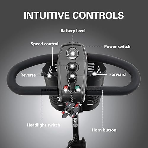 Miniatura 60 de Metro Mobility Patinetes de movilidad de 4 ruedas para personas mayores, scooter plegable de movilidad de 300 libras de capacidad para adultos