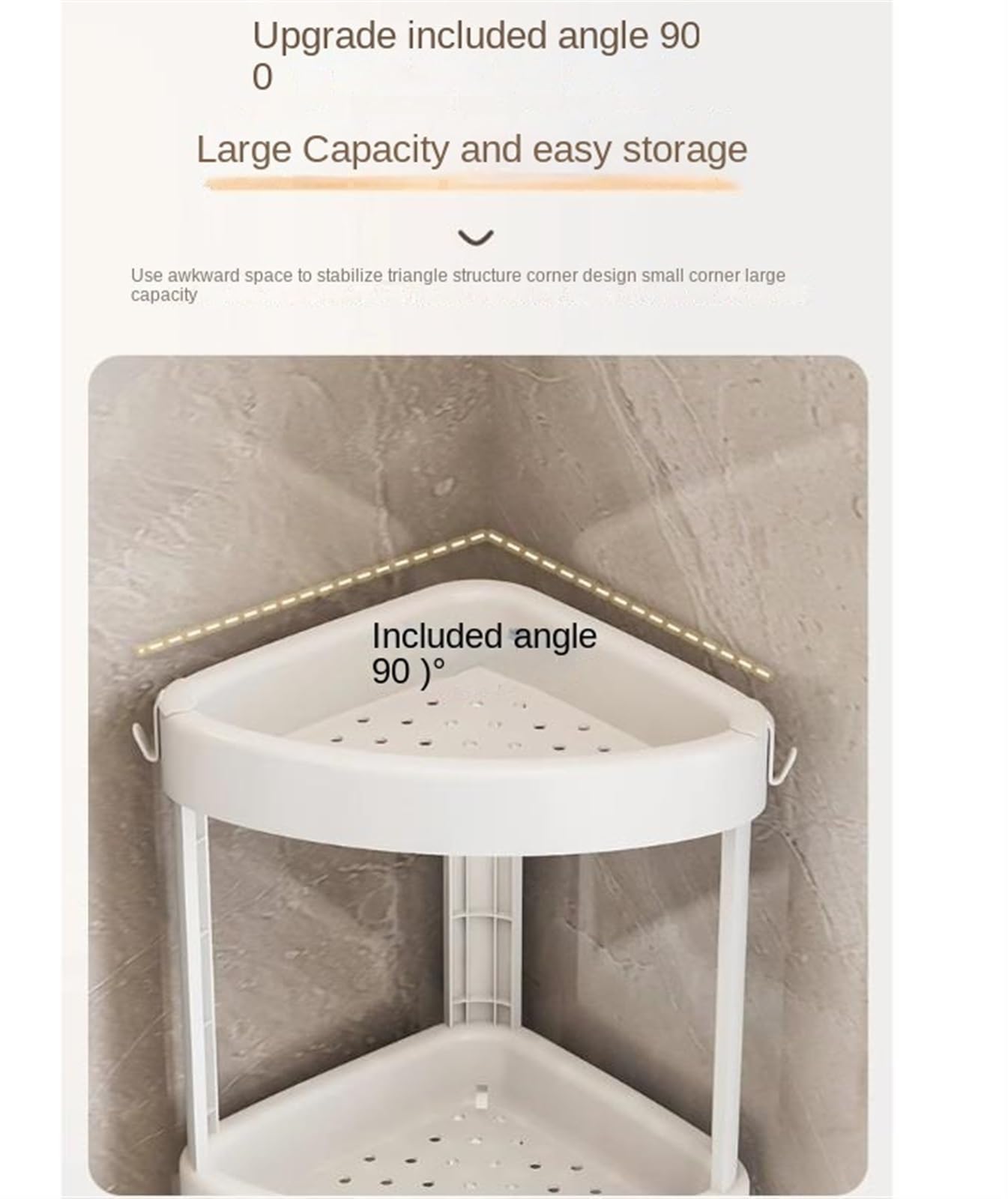 4 Niveaux Mur Meuble Etagère d'Angle Etagères Présentoir Sculpté pour le Salon Salle de Bains et la Chambre -LAV - Maison