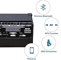 Vista 5 de Coolmusic Amplificador portátil para guitarra acústica, para artistas en movimiento, Bluetooth incorporado (40W a batería)