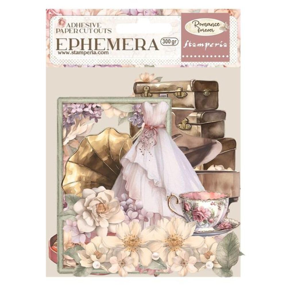 Stamperia International KFT Stamperia Ephemera Romance Forever Journaling Edition, Multicoloured, 10 x 21 cm