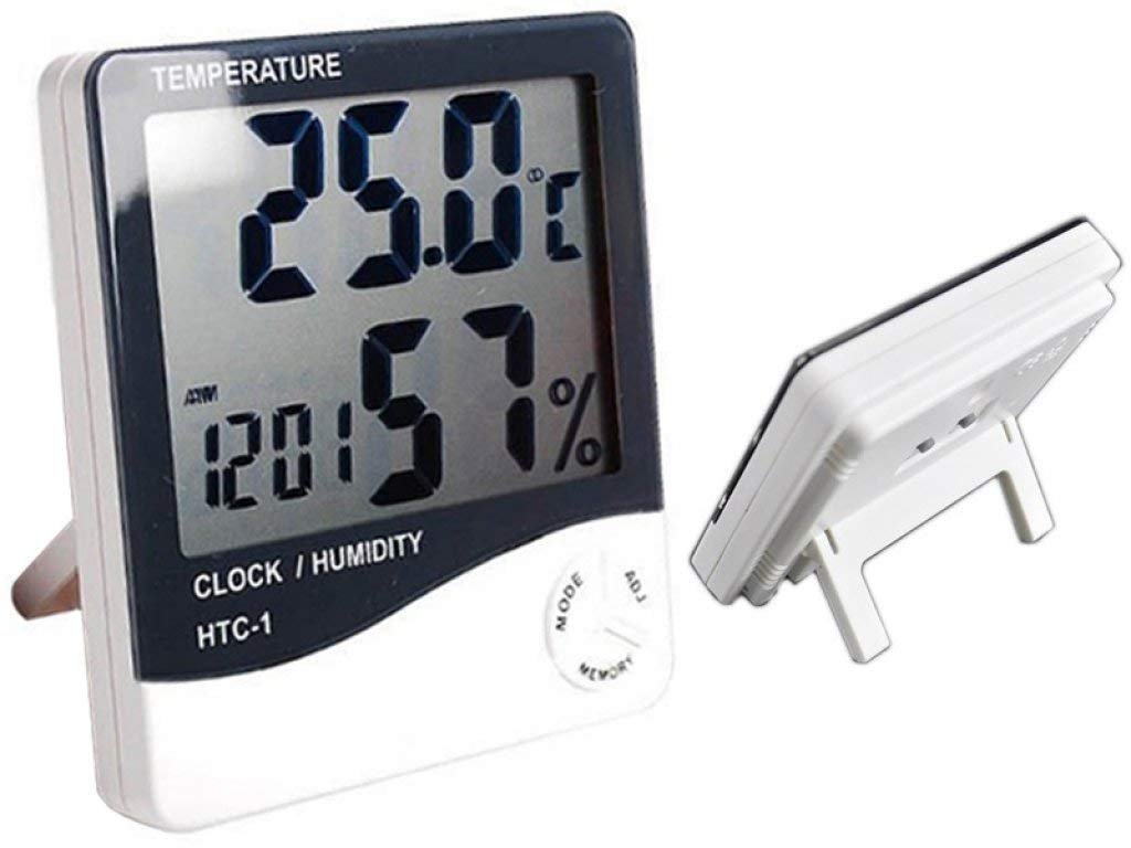 SWARA RETAIL Wall Mounting Indoor & Outdoor Digital Humidity Meter Hygrometer Thermometer with Large LCD Display for Accurate Temperature Alarm Clock (HTC-1) weather temperature meter (B0B3RX4SKF) Amazon Price History, Amazon Price Tracker