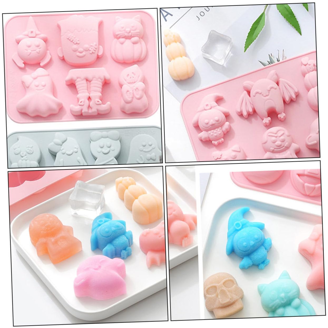 Amosfun 3 Ensembles De 2 Pièces Moule à gâteau en silicone Halloween gateau halloween cupcake halloween décorations de gâteaux étain cuire moule a gateau moule à chocolat Gel de silice