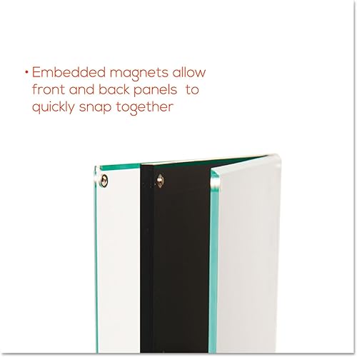 Miniatura 7 de deflecto Pantalla magnética de doble cara, inserto de 8.5 x 11, 56 pulgadas de alto, transparente/negro