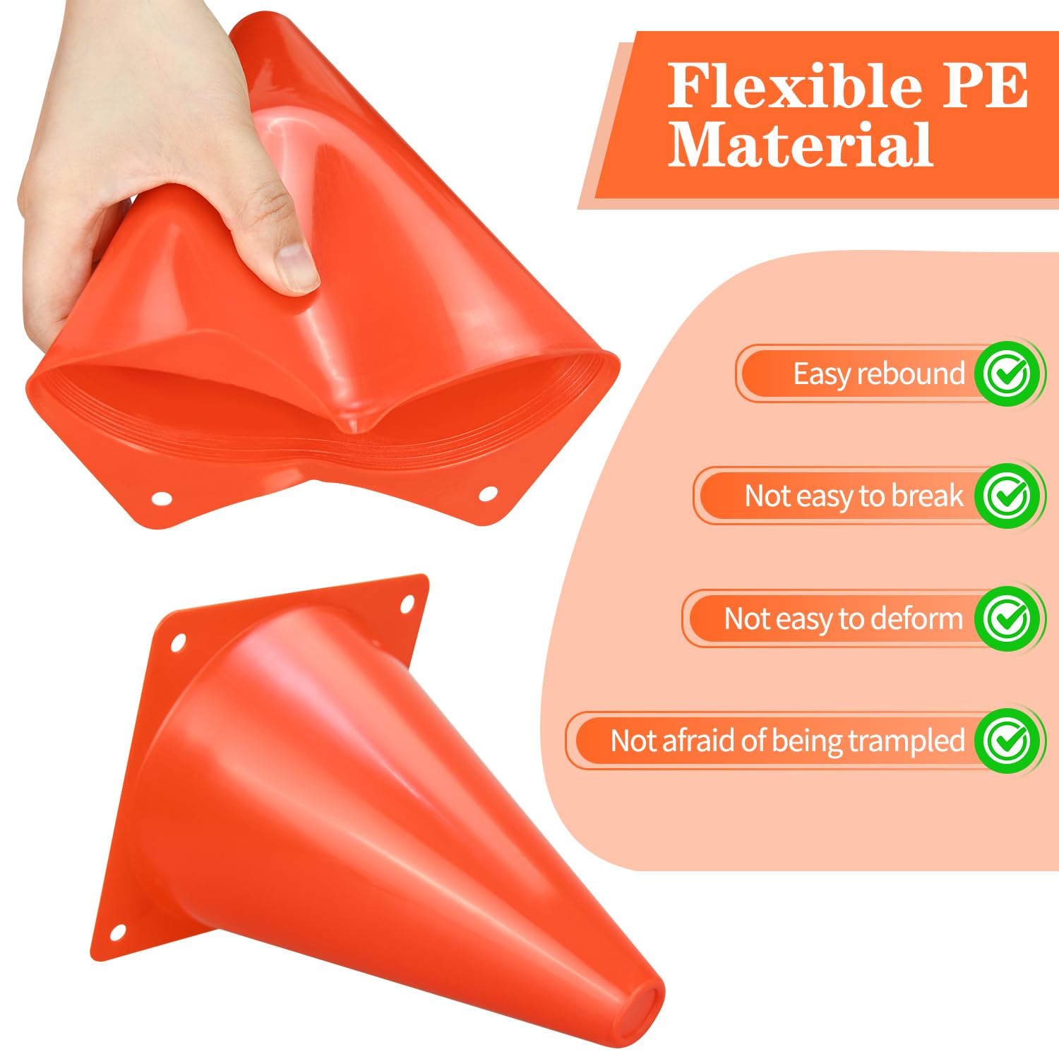 18 Inch Orange Plastic Traffic Cones | CP18-CONE LOGO