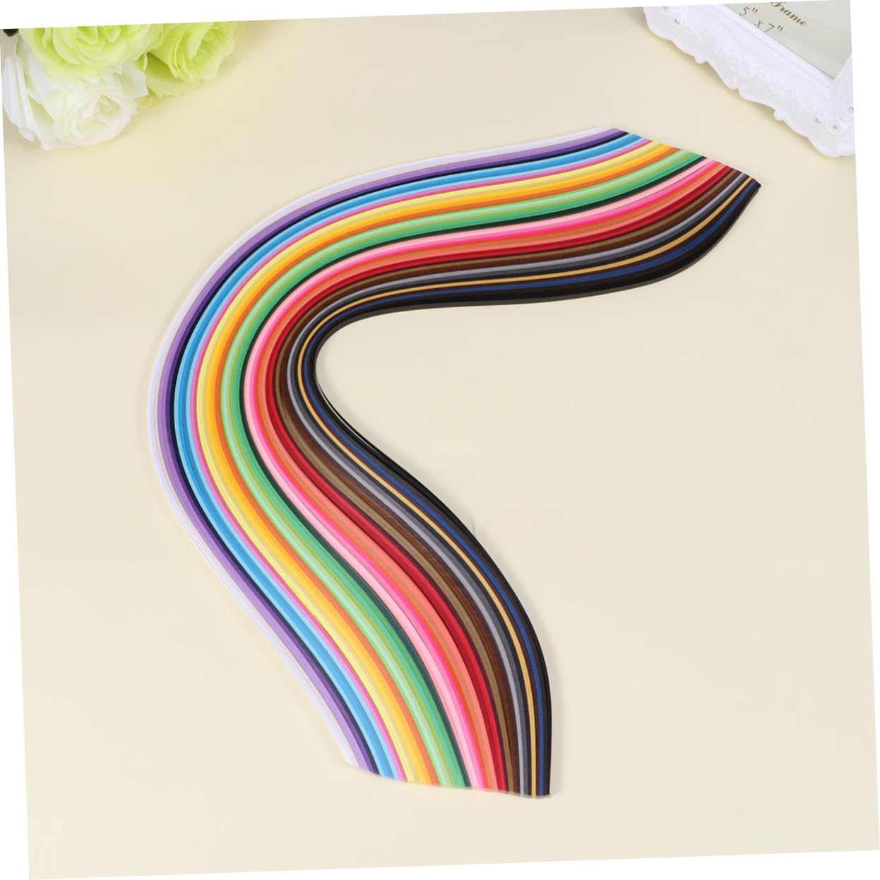 Anneome DIY Paper Quilling Strips Set 500 Random 5mm Colorful Paper Strips for Arts and Crafts Projects for Scrapbooking Card Making and Decorating