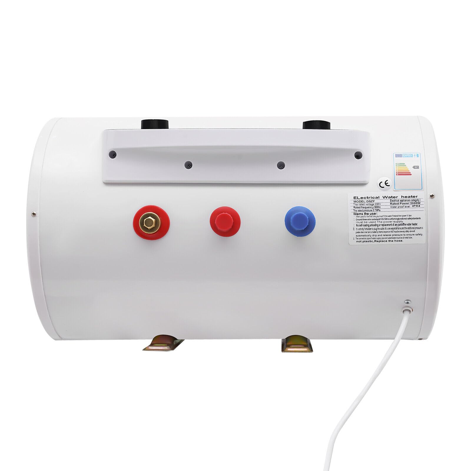 Elektryczny zbiornik ciepłej wody, 50 l, poziomy bojler, podgrzewacz wody, domowy, elektryczny zbiornik ciepłej wody, poziomy bojler + słuchawka prysznicowa