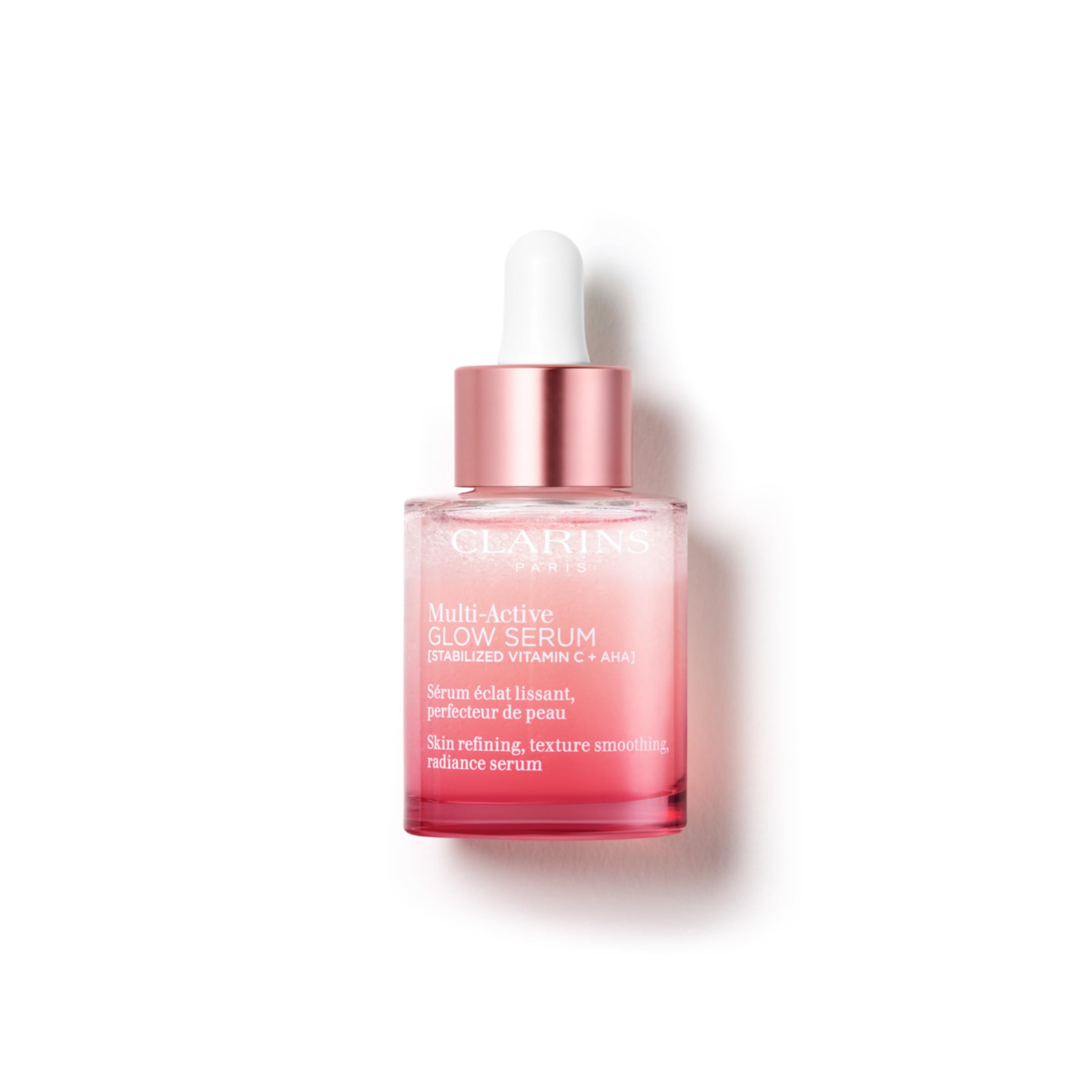 Clarins Multi-Active Brightening Glow Serum with Vitamin C + AHA | Visibly Brightens, Evens Tone, Smooths Texture + Refines Pores* | All Skin Types | 1 Fluid Ounce