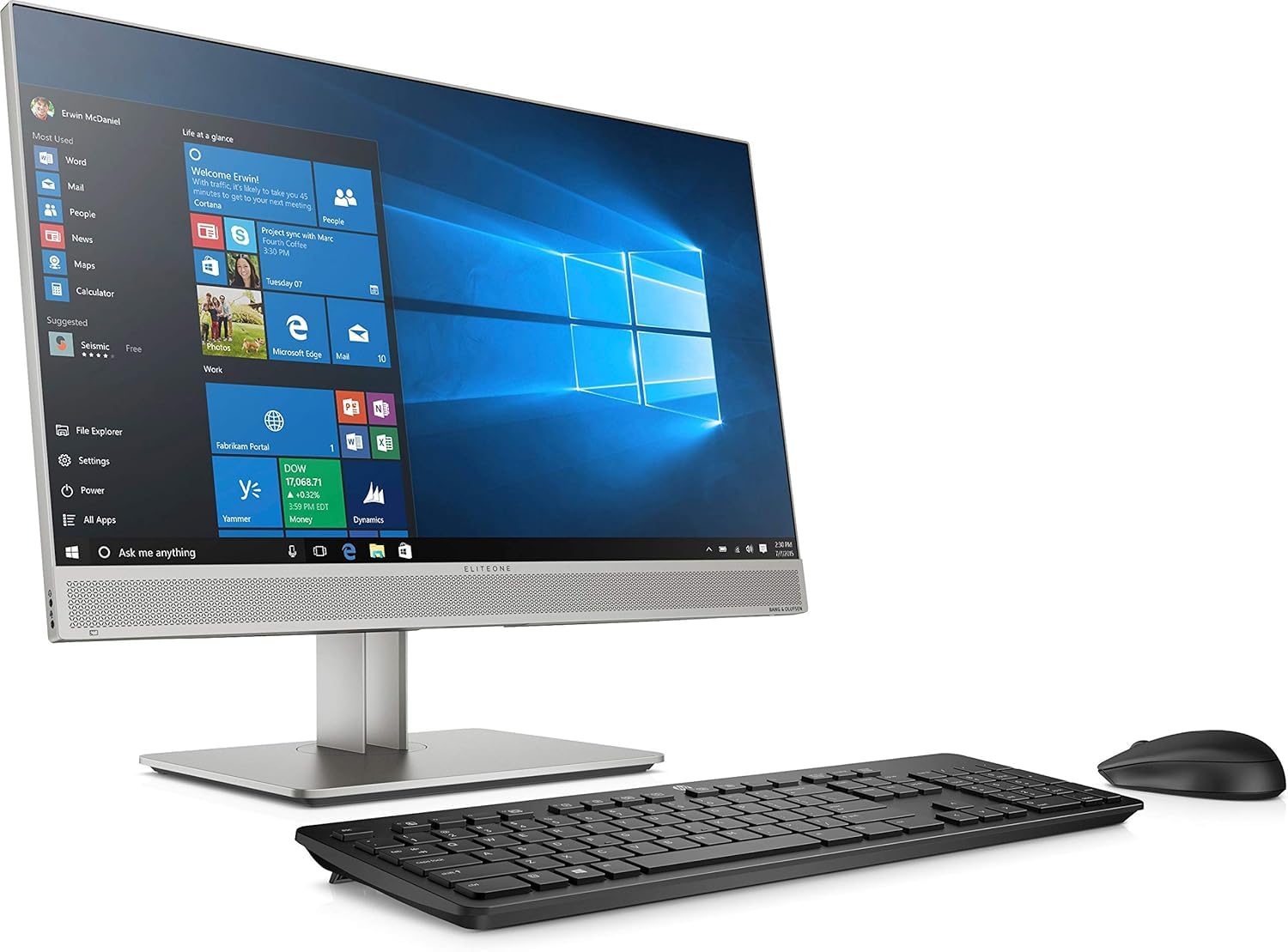HP EliteOne 800 G5 All-in-One Desktop-PC, 23.8 Zoll FHD, Intel Core i5-9500T, 8 GB RAM, 256 GB SSD, WiFi, Bluetooth, US QWERTY-Tastatur, Windows 11 Pro (Generalüberholt)