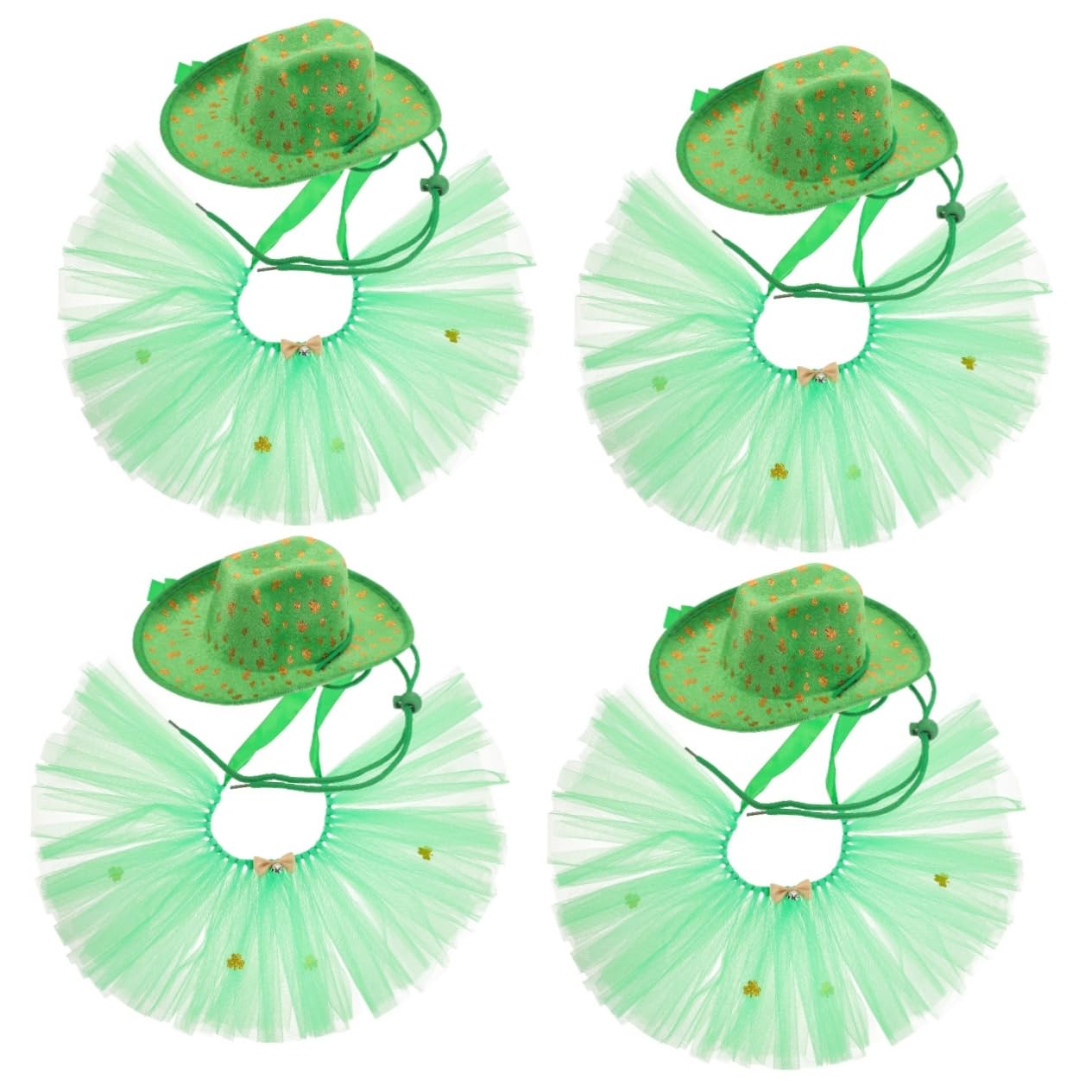 BESPORTBLE 4 Set Pet Vestiti per Le Vacanze Animali Domestici Cappello Gatto di San Patrizio Costume Dell'Animale Domestico Cane Cosplay Prop Cane di San Patrizio Costume