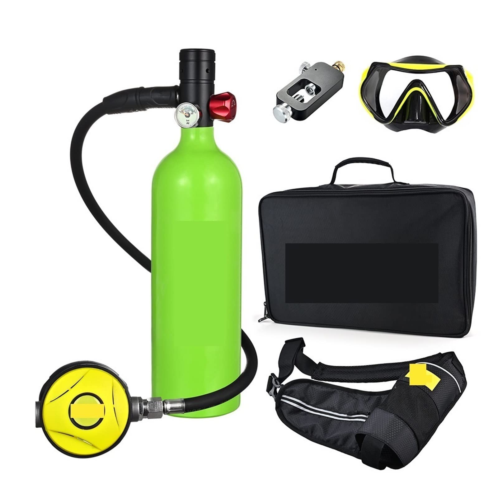Dcdcd Blackhead In Green Bottle Diving Oxygen Cylinder 1L Capacity Portable Diving Respirator(Blackhead In Green Bottle)