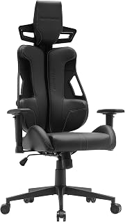 Mars Gaming MGC-Elite, Silla Gaming Ergonómica, Respaldo Flexible Adaptativo, Reposabrazos Ajustables 2D, Asiento Reclinable, Acabado Cuero PU, Silla Oficina con Ruedas XL, Pistón Gas Clase 4, Gris