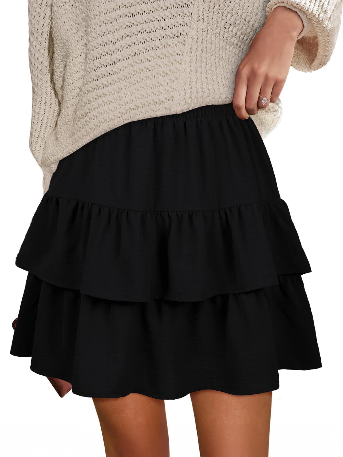 Berydress Ruffle Mini Skirts for Women 2025 High Waist Flowy Summer Vacation Casual Beach Boho Tiered Short Skirt