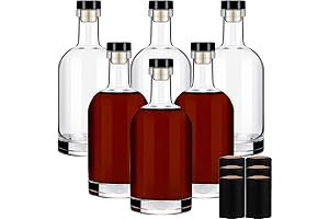 Wine Bottles 6PCS Glass Bottles 500ML