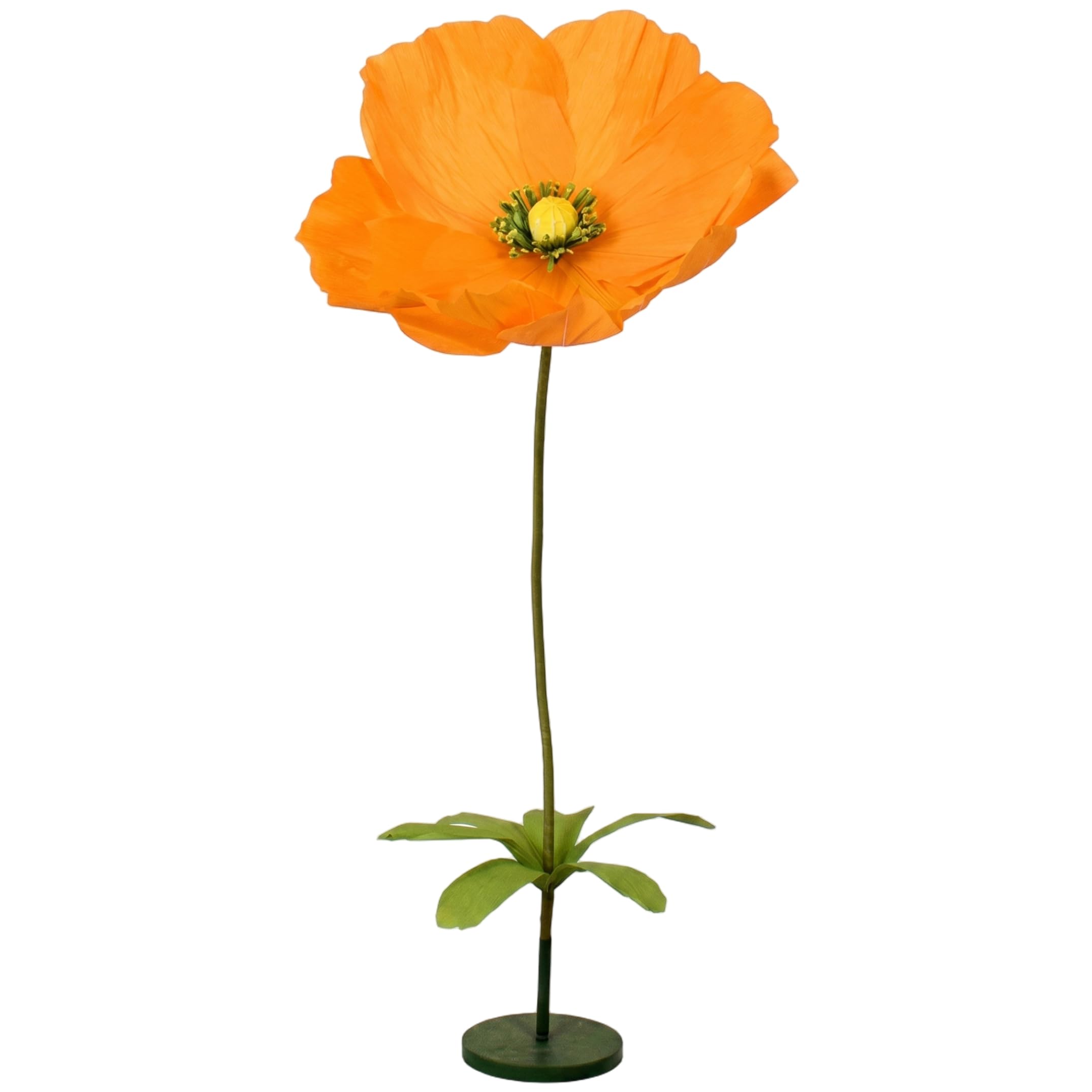 Bemonew Giant Flowers For Decoration With Stand - 3d Handcrafted Giant Flower Decor For Events & Home, 6ft/170cm, Orange