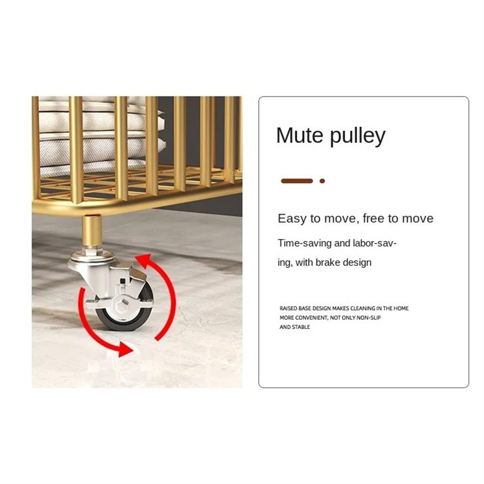 Wäschekorb Wäschekorb New Nordic Luxus Schmutzige Kleidung Korb Lagerung Gold Eisen Körbe Multi-funktionale mit Rädern Wäschesammler(Gold)